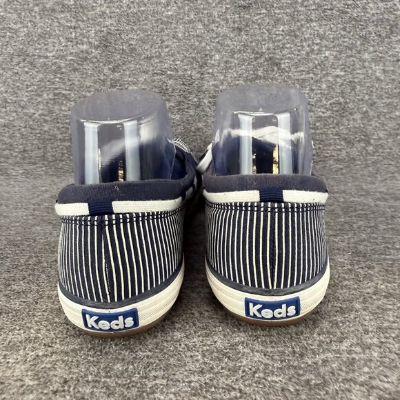 ✅Keds Loafers Womens 9 Striped Navy Blue and White Ortholite Slip On Boat Shoes - Picture 7 of 10